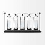 Mercana Erlen Black Metal Hanging Votive Five Candle Table Candle Holder  68601