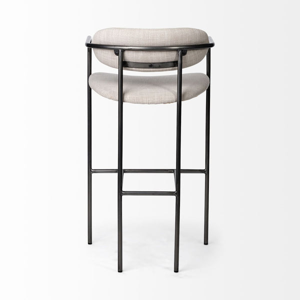 Mercana Parker Counter Stool – Stylish Upholstered Seating with Industrial Metal Frame for Modern Spaces Beige Fabric | Grey Metal | Bar 68563