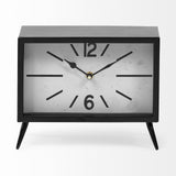 Mercana Lita Black Metal Rectangular Table Clock  68552