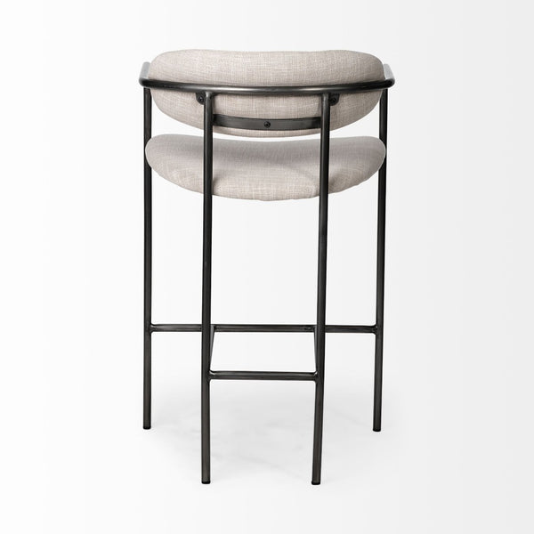 Mercana Parker Counter Stool – Stylish Upholstered Seating with Industrial Metal Frame for Modern Spaces Beige Fabric | Grey Metal | Counter 68561