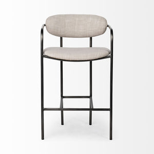Mercana Parker Counter Stool – Stylish Upholstered Seating with Industrial Metal Frame for Modern Spaces Beige Fabric | Grey Metal | Counter 68561
