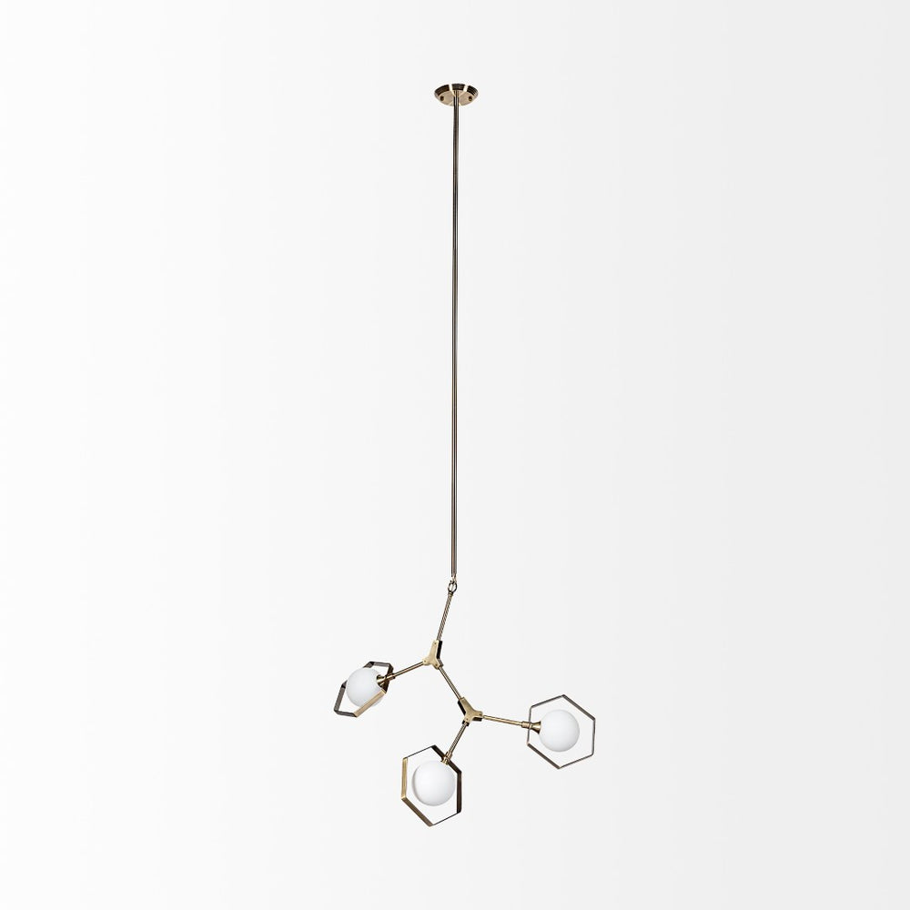 Mercana Desousa II Elegant Multi-Arm Chandelier with Glass Globes, Perfect for Modern Dining and Living Areas Champagne Metal 68591