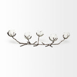 Mercana Vine I Distressed Silver Metal Creeper Five Candle Table Candle Holder 68415