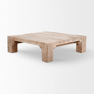 Mercana McArthur 48x48 Square Eco-Friendly Solid Wood Coffee Table with Unique Rustic Charm and Style 68448