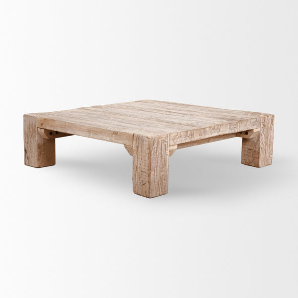 Mercana McArthur 48x48 Square Eco-Friendly Solid Wood Coffee Table with Unique Rustic Charm and Style 68448