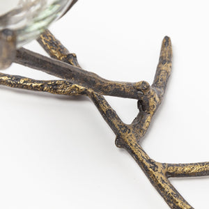 Mercana Vine Distressed Metal Candle Holder with Creeper Design – Elegant Centerpiece for Any Occasion Gold Metal 68416