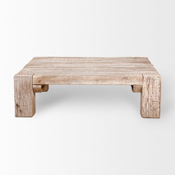 Mercana McArthur 48x48 Square Eco-Friendly Solid Wood Coffee Table with Unique Rustic Charm and Style 68448