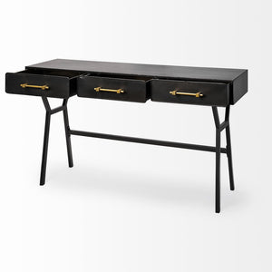 Mercana Vince Modern Glam 3-Drawer Writing Desk with Luxe Accents for Stylish Home Office Organization 68443