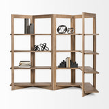 Mercana Turnbull I 42L x 16W x 72H Light Brown Wood Four Shelf Shelving Unit 68212