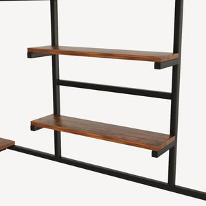 English Elm Black Metal Loft Bed with Built-in Desk Rgb Led Lighting and Charging Station Black W1671S00006
