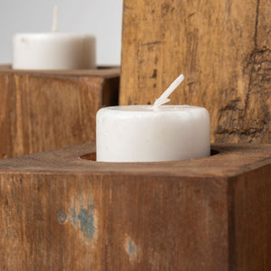 Mercana Cassius Rustic Nine Block Tealight Candle Holder - Handcrafted Wooden Accent for Any Interior Style 68453