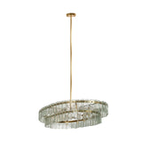 Mercana Wallace (45"L x 27"W x 8.8"H) Frosted Glass Gold Metal Ten Bulb Chandelier  68402