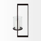 Mercana Drax 22"H Black Metal Wall Candle Holder 68417