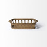 Mercana Louis Set of 2 Natural Wood Slated Nesting Trays  68639