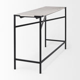 Mercana Lucas 50 X 16 X 30 White Marble Top Black Metal Frame Console Table 68469