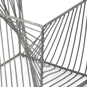 Mercana Rochon Decorative Cube Accent - Industrial-Chic Hollow Metal Design for Modern Home & Office Decor Gray Metal | 8H 68535