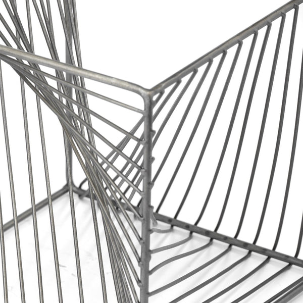 Mercana Rochon Decorative Cube Accent - Industrial-Chic Hollow Metal Design for Modern Home & Office Decor Gray Metal | 8H 68535