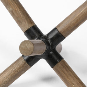 Mercana Stuhrling Jack-Shaped Accent Decor - Rustic Coastal Charm with Whitewashed Finish & Metal Detail Brown Wood | 5H 68640