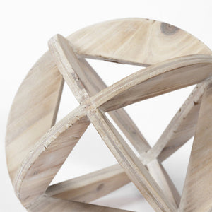 Mercana Bellatrix I Handcrafted Wooden Sphere - Rustic Decor for Coastal & Farmhouse Home Interiors Natural Wood | 7H 68644