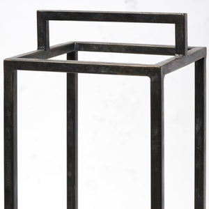 Mercana Orionis Elegant Wood and Metal Lantern Candle Holder for Stylish Ambient Lighting in Any Space Black Metal | Brown Wood | 21H 68651