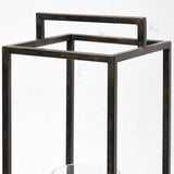 Mercana Orionis Large Wood w/ Black Metal Lantern Candle Holder 68652