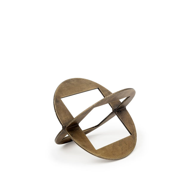 Mercana Cusco Geometric Decorative Object in Antiqued Gold - Modern Accent for Stylish Home Interiors Gold Iron | 6H 68663