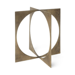 Mercana Lima Geometric Decorative Object in Antiqued Gold Finish – Modern Accent for Stylish Interiors Gold Metal | 10H 68662