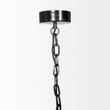 Mercana Antigon II (50"L x 19"W x 14"H) Black Metal and Glass Five Bulb Chandelier 68473