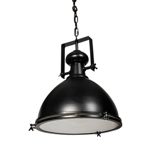 Mercana Bashaw I Elegant Metal Dome Pendant Light – Vintage-Industrial Design for Modern Farmhouse Spaces Black Metal 68475