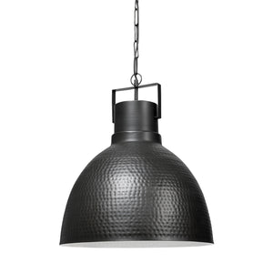 Mercana Minerva 19x22 Metallic Gray Hammered Detail Pendant Light 68403