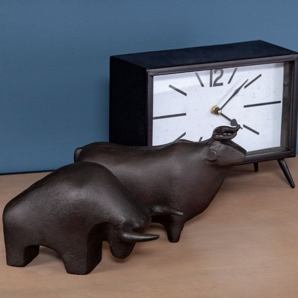 Mercana Taurus II Decorative Bull Sculpture – Striking Rustic Accent for Modern and Farmhouse Interiors 68406