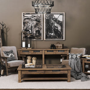 Mercana Harrelson 72" Console Table - Stylish Solid Mango Wood with 4 Drawers for Modern Farmhouse Charm 68205