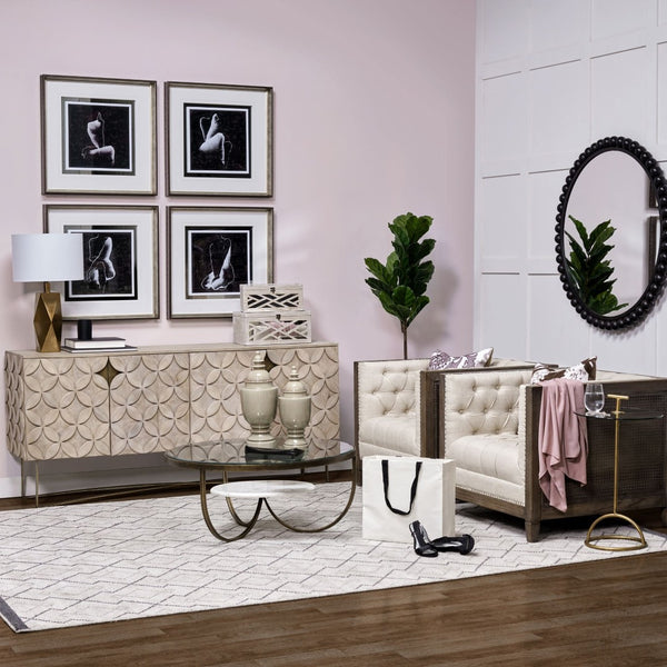 Mercana Excelsior I Luxurious Solid Wood Sideboard with Glamorous Design and Ample Storage for Your Home 68222