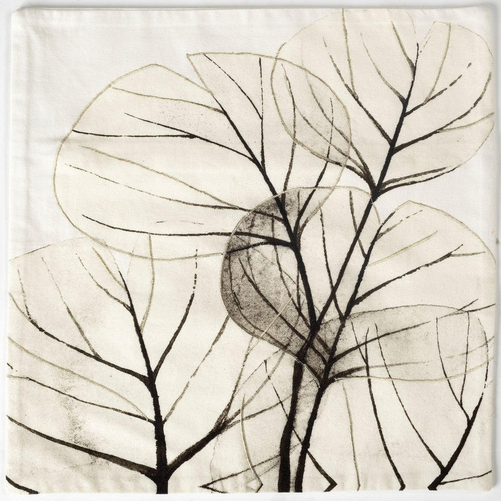 Mercana Edge of Twilight Embroidered Leaf Pattern Decorative Pillow Cover for Timeless Rustic Elegance 67329