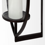 Mercana Drax 22"H Black Metal Wall Candle Holder 68417