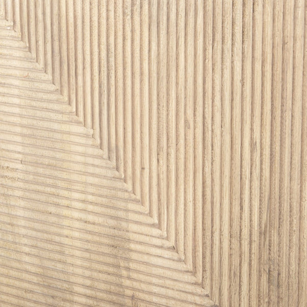 Mercana Cairo 78-Inch Four-Door Sideboard with Elegant Carved Design and Sturdy Iron Frame for Storage 68514