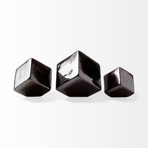 Mercana Mayweather Glossy Geometric Cubes – Modern Ceramic Sculptures for Sleek Home Décor & Stylish Interiors 68620
