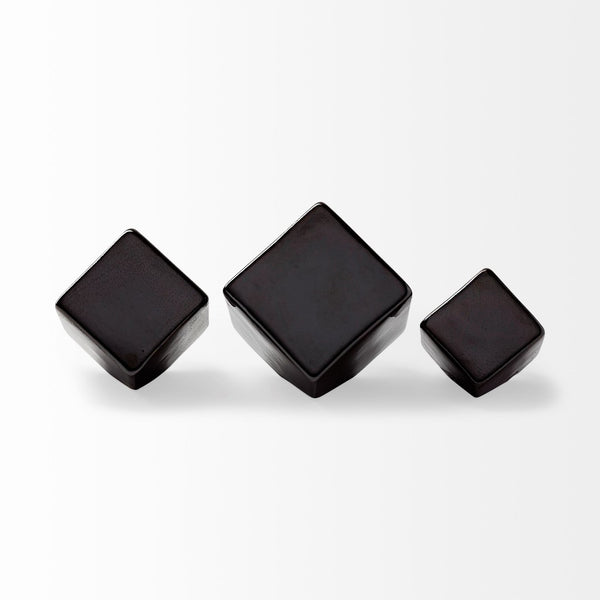 Mercana Mayweather Glossy Geometric Cubes – Modern Ceramic Sculptures for Sleek Home Décor & Stylish Interiors 68620