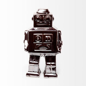 Mercana Robby Polished Ceramic Robot Sculpture - Mid-Century Charm for Eclectic Home Décor and Styling 68621