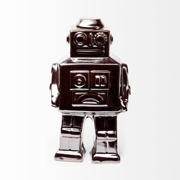 Mercana Robby Polished Ceramic Robot Sculpture - Mid-Century Charm for Eclectic Home Décor and Styling 68621