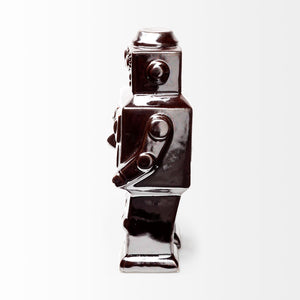 Mercana Robby Polished Ceramic Robot Sculpture - Mid-Century Charm for Eclectic Home Décor and Styling 68621