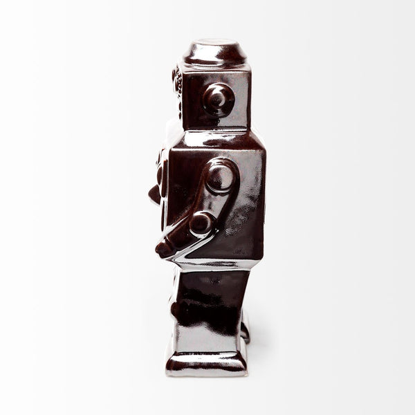 Mercana Robby Polished Ceramic Robot Sculpture - Mid-Century Charm for Eclectic Home Décor and Styling 68621