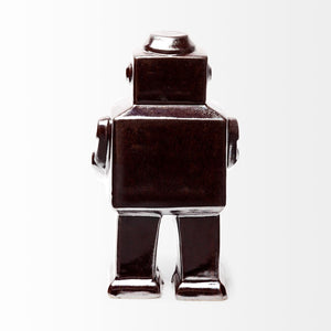 Mercana Robby Polished Ceramic Robot Sculpture - Mid-Century Charm for Eclectic Home Décor and Styling 68621
