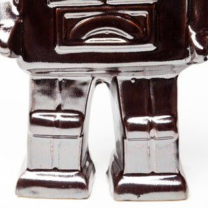 Mercana Robby Polished Ceramic Robot Sculpture - Mid-Century Charm for Eclectic Home Décor and Styling 68621