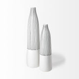 Mercana Kira I Small White Pinstripe Ceramic Vase  68625