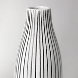 Mercana Kira I Small White Pinstripe Ceramic Vase  68625