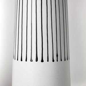 Mercana Kira Small Pinstripe Ceramic Vase - Modern Sculptural Décor for Chic Home Accents and Styling 68625