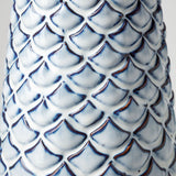 Mercana Troi II Large Blue White Fishscale Pattern Ceramic Vase  68628