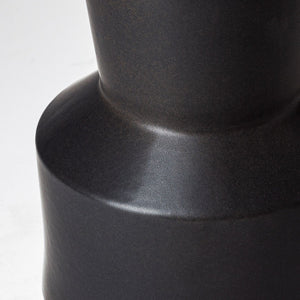 Mercana Laforge Sculptural Matte Black Vase – Modern Accent for Home Decor, Perfect for Any Interior Style Black Ceramic | 9H 68631