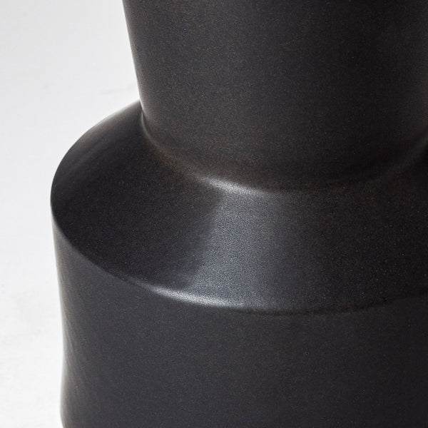 Mercana Laforge Sculptural Matte Black Vase – Modern Accent for Home Decor, Perfect for Any Interior Style Black Ceramic | 9H 68631